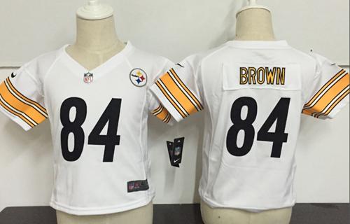 Toddler Nike Steelers #84 Antonio Brown White Stitched NFL Elite Jersey